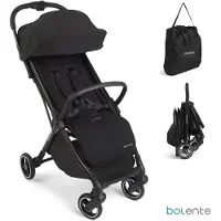 Bolente Beetle Compacte Buggy Zwart | Klein Opvouwbaar | Lichtgewicht | Reis Buggy | Plooibuggy | Kinderwagen | 0 tot 4 jaar | Inclusief Draagtas