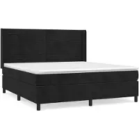 vidaXL Boxspring met matras fluweel zwart 160x200 cm
