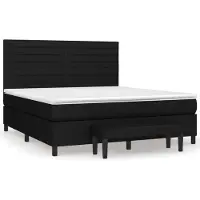 vidaXL Boxspring met matras stof zwart 180x200 cm
