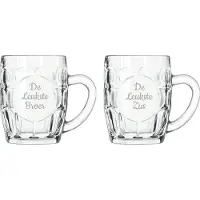 Libbey Gegraveerde Bierpul 55cl De Leukste Broer-De Leukste Zus