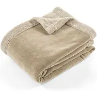 Tiseco Home Studio - Deken CHENILLE BRUSHED - microflanel plaid - 130x170 cm - zand