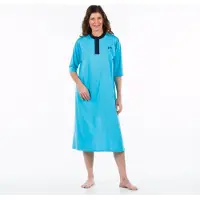 4Care Nachthemd achter open - Ziekenhuiskleding patiënt - Zorg nachthemd- Lichtblauw - XL