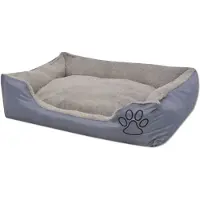 The Living Store Hondenmand XL Grijs - 90 x 70 x 20 cm - Waterafstotend - Handwas - Anti-slip onderkant - Polyester