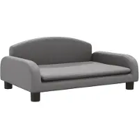 The Living Store Hondenbed - Kunstleer - 70 x 45 x 30 cm - Grijs