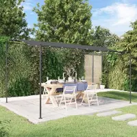 The Living Store De Living Store markies, antraciet, 4x3 meter, 180 g/m², stof en staal