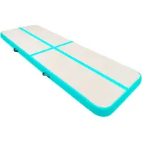 The Living Store Opblaasbare sportmat - Groen/Grijs - 300 x 100 x 20 cm - PVC