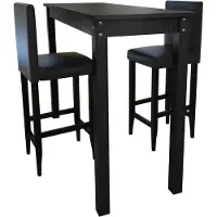 The Living Store Barset met bartafel en 2 barkrukken, zwart