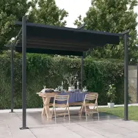 The Living Store De Living Store Paviljoen met uitschuifbaar dak, afmetingen 3x3 meter, antracietkleurig