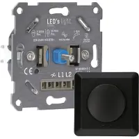 Proventa Universele LED Dimmer 2-250W – Geschikt voor alle dimbare lampen – Zwart - Dimmers