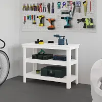 The Living Store Werkbank - Massief grenenhout - 110.5 x 50 x 80 cm - Wit