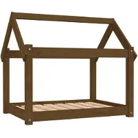 The Living Store Living Store hondenbed, honingbruin, 81x60x70 cm, massief grenenhout
