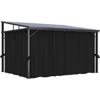 The Living Store De Living Store Paviljoen met gordijnen, afmetingen 405x294x244 cm, antracietkleur