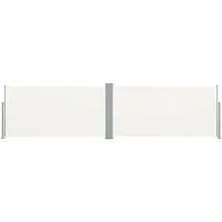 The Living Store Zonne- en windscherm - 160 x (0-600) cm - UV-bestendig - Uittrekbaar - Crème
