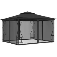 The Living Store De Living Store paviljoen met net, afmetingen 300x300x265 cm, antracietkleur