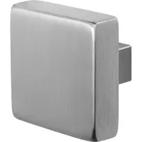 GPF bouwbeslag RVS matgeborsteld vierkante knop 60x60x16 mm draaibaar inclusief krukstift