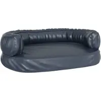 The Living Store Living Store hondenbed, ergonomisch schuim, donkerblauw, 75x53 cm, kunstleer