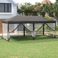 The Living Store De Living Store partytent, inklapbaar met zijwanden, antraciet, 3x6 meter