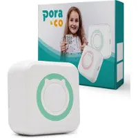 Pora&co - Mini Printer voor mobiel- Fotoprinter voor smartphone - Mini Pocket Printer - Zwart/Wit printer.