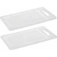 Excellent houseware snijplank - 2x - wit - kunststof - 25 x 15 cm - Snijplanken