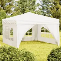 The Living Store De Living Store partytent, inklapbaar met zijwanden, crème kleur, 3x3 meter