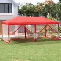 The Living Store De Living Store partytent, inklapbaar met zijwanden, rood, 3x6 meter