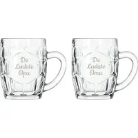 Libbey Gegraveerde Bierpul 55cl De Leukste Opa- De leukste Oma