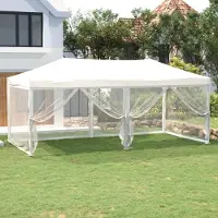 The Living Store De Living Store partytent, inklapbaar met zijwanden, wit, 3x6 meter