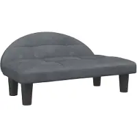 The Living Store Hondenbank - Fluweel - Donkergrijs - 70 x 52 x 30 cm - Geschikt voor kleine honden