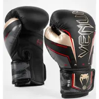 Venum Elite Evo Bokshandschoenen – Zwart/Goud/Rood – 14 oz