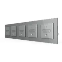 Livolo | Grijs | SR+SR+SR+SR+SR | Slide-Dimmer | Smart Home - Bekijk