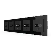 Livolo | Zwart | SR+SR+SR+SR+SR | Slide-Dimmer | Smart Home - Bekijk