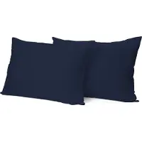 Eleganzzz Kussensloop Hotelsluiting Percal Katoen - Donker Blauw - Kussensloop 60x70cm - Kussenslopen set van 2 - 100% Katoen
