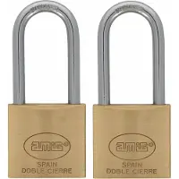 AMIG Hangslot met 2 sleutels - 2x - 30 mm - messing - kofferslot