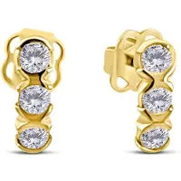 New Bling 9NBSAM-G230264 Gouden Oorknopjes met Zirkonia - Boogje - 7,2x2,2mm - 14 Karaat - Goud