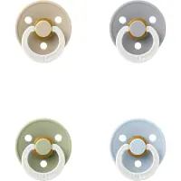 BIBS fopspeen 6-18 maand set 4 stuks Cloud Glow,Sage Glow,Baby Blue Glow en Vanilla Glow maat 2