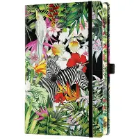 Castelli notitieboek A5 - Milano - Eden medium - ontworpen en gemaakt in Italië - 240 pagina's - gelinieerd - leeslint - opberg vak - 21 x 13 x 1.5 cm - zebras - zebra's
