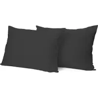 Eleganzzz Kussensloop Hotelsluiting Percal Katoen - Antraciet - Kussensloop 60x70cm - Kussenslopen set van 2 - 100% Katoen