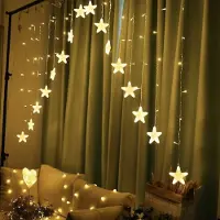 ABC-led LED kerst lichtgordijn - 5,5 meter - Warm wit - 136 LED