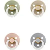 BIBS fopspeen 0-6 maand set 4 stuks Cloud Glow,Sage Glow,Blush Glow en Vanilla Glow maat 1