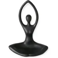 Boltze - Waxinelicht houder - Kaarsenhouder - Yoga - Keramiek - Vrouw - 30cm hoog