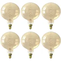 Livin24 Lichtbron LED bol Ø20 cm (set van 6) amberkleurig