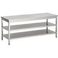 CombiSteel Werktafel met 2 schappen | 140cm breed | RVS | | 7812.0319