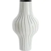 Light & Living Light&living Vaas deco Ø22x40 cm SINDO glanzend wit+zwart
