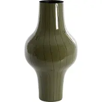 Light & Living Light&living Vaas deco Ø22x40 cm SINDO glanzend donker olijf groen+zwart