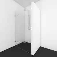 Van Rijn Nisdeur scharnierend aan vast deel products 8 mm helder glas hxb max 200x180 cm ronde knop