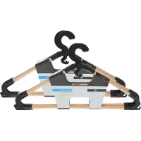 Storage solutions Kledinghangers met broekstang - 6x - hout - zwart - 43 x 20 cm