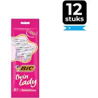 BIC Twin Lady - 5 stuks - Wegwerpscheermesjes - Voordeelverpakking 12 stuks