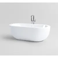 Clou inbe vrijstaand ligbad ovaal 180x85x61 cm acryl wit met overloop wit