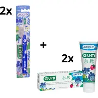 Sunstar-Gum GUM Junior 6+ Voordeelpakket - 2x Tandpasta 50 ml + 2x Tandenborstel (blauw)
