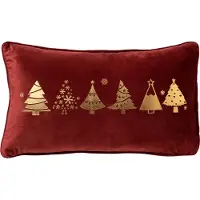Textino TREES - sierkussen 30x50 cm - kerst - Biking Red - rood
